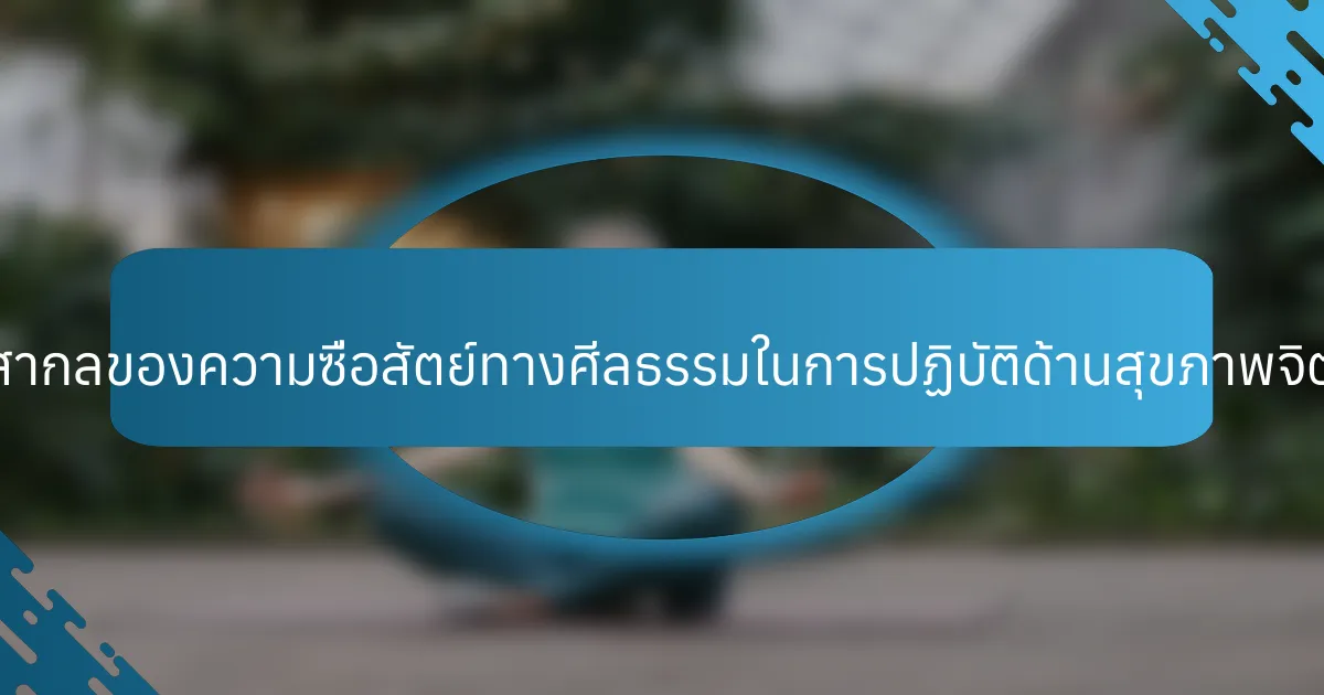 หลักการสากลของความซื่อสัตย์ทางศีลธรรมในการปฏิบัติด้านสุขภาพจิตคืออะไร?