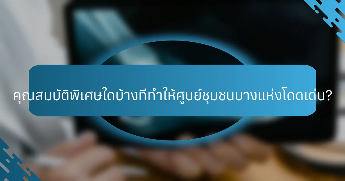 คุณสมบัติพิเศษใดบ้างที่ทำให้ศูนย์ชุมชนบางแห่งโดดเด่น?