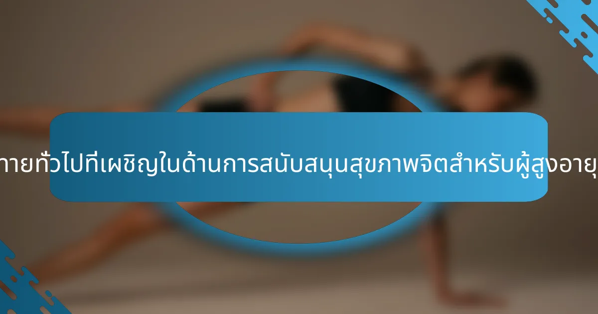 ความท้าทายทั่วไปที่เผชิญในด้านการสนับสนุนสุขภาพจิตสำหรับผู้สูงอายุคืออะไร?