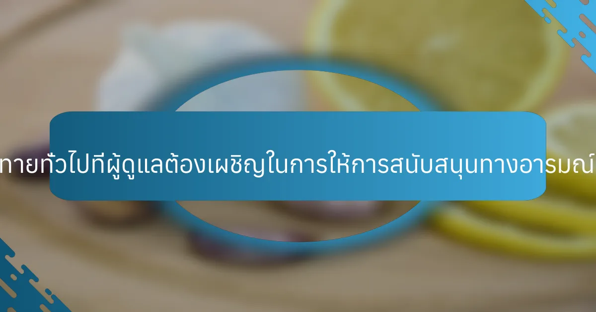 ความท้าทายทั่วไปที่ผู้ดูแลต้องเผชิญในการให้การสนับสนุนทางอารมณ์คืออะไร?