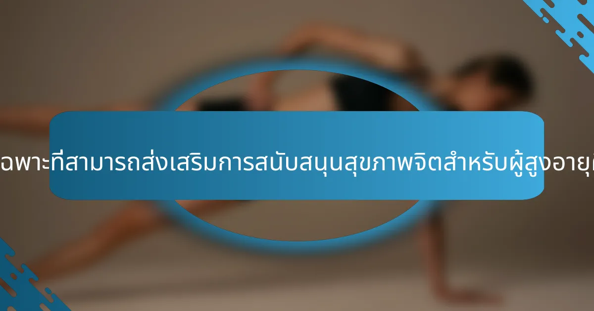 กลยุทธ์เฉพาะที่สามารถส่งเสริมการสนับสนุนสุขภาพจิตสำหรับผู้สูงอายุคืออะไร?