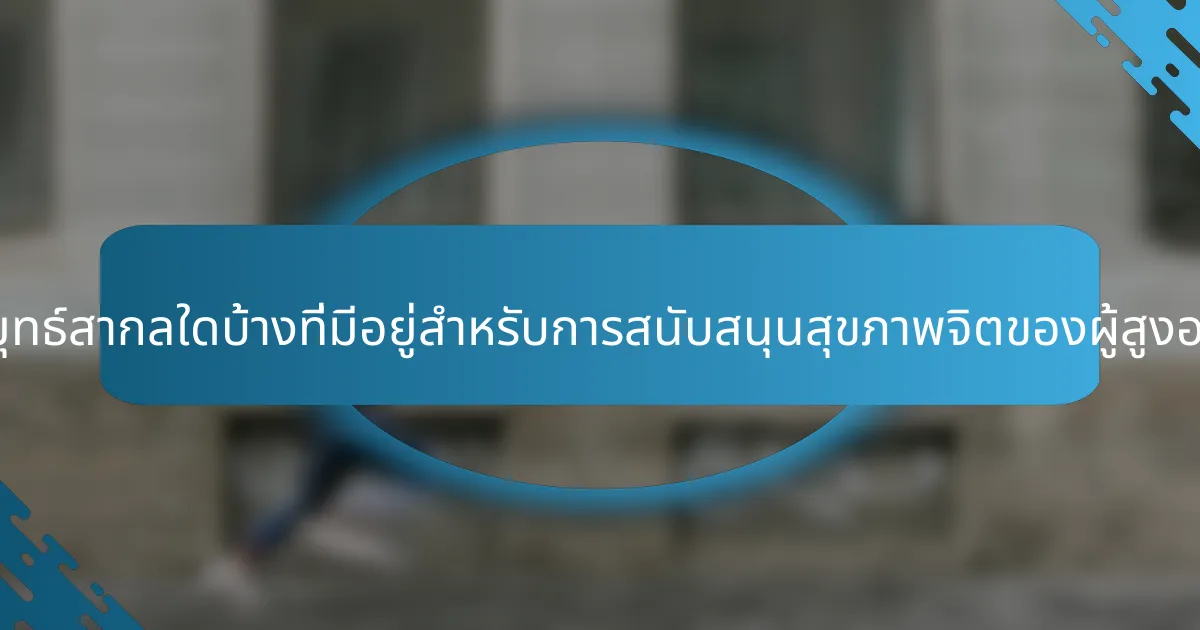 กลยุทธ์สากลใดบ้างที่มีอยู่สำหรับการสนับสนุนสุขภาพจิตของผู้สูงอายุ?