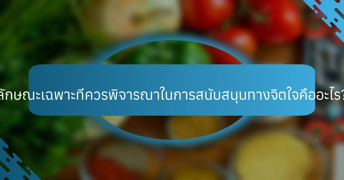 ลักษณะเฉพาะที่ควรพิจารณาในการสนับสนุนทางจิตใจคืออะไร?