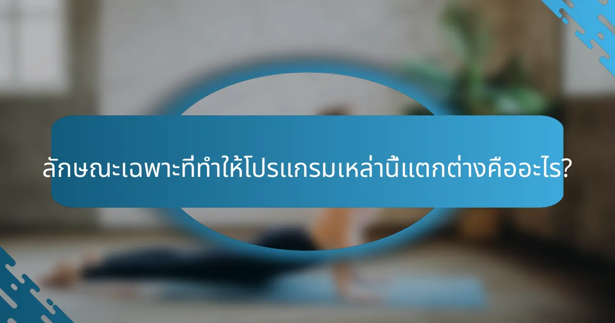 ลักษณะเฉพาะที่ทำให้โปรแกรมเหล่านี้แตกต่างคืออะไร?