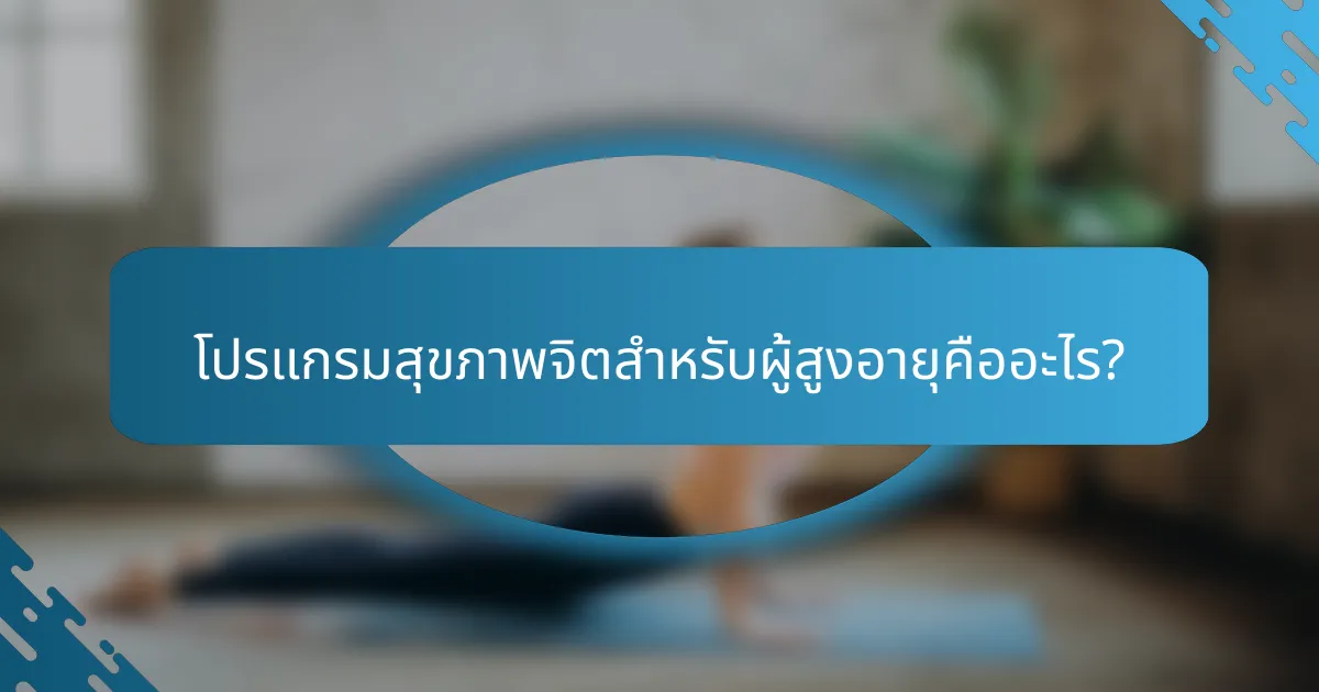 โปรแกรมสุขภาพจิตสำหรับผู้สูงอายุคืออะไร?