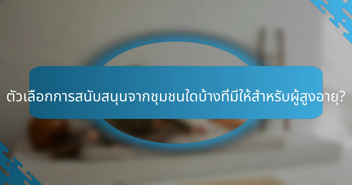 ตัวเลือกการสนับสนุนจากชุมชนใดบ้างที่มีให้สำหรับผู้สูงอายุ?