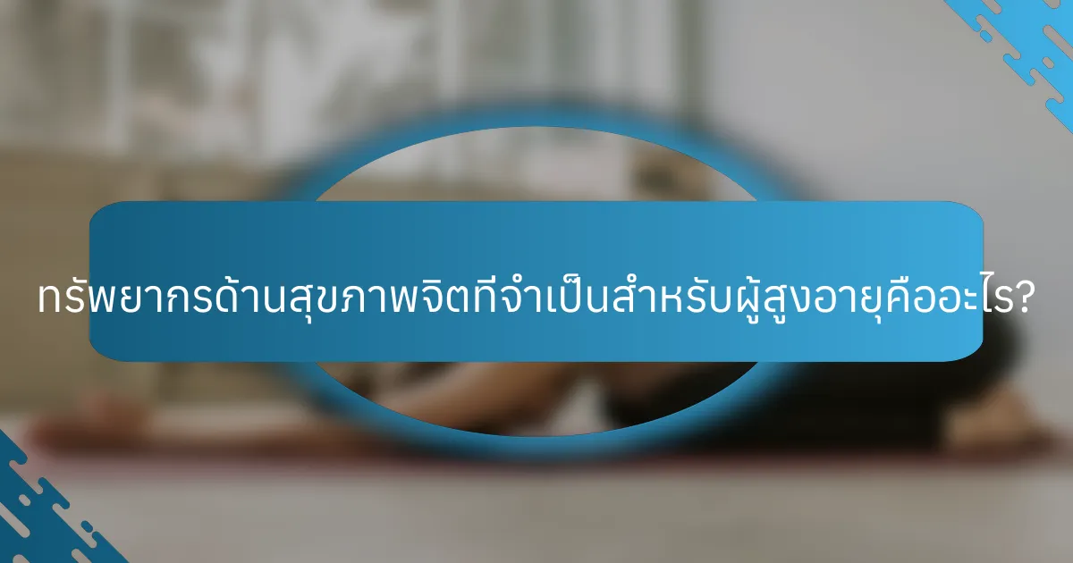 ทรัพยากรด้านสุขภาพจิตที่จำเป็นสำหรับผู้สูงอายุคืออะไร?