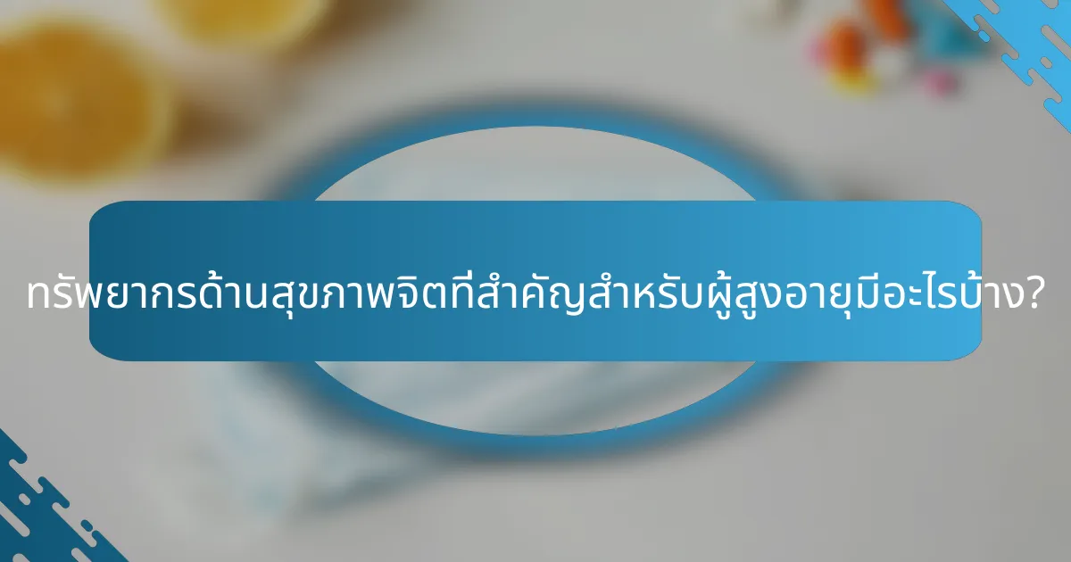 ทรัพยากรด้านสุขภาพจิตที่สำคัญสำหรับผู้สูงอายุมีอะไรบ้าง?